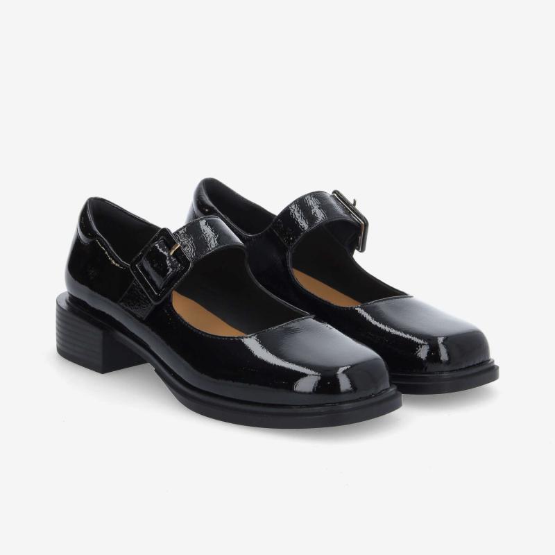 OSTEND BALLERINA W - WRINKLED PATENT - NOIR